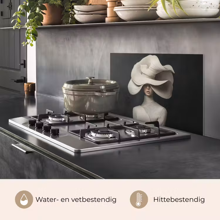 Modern - Vrouw - Hoed keuken achterwand spatscherm klein -usp_NL