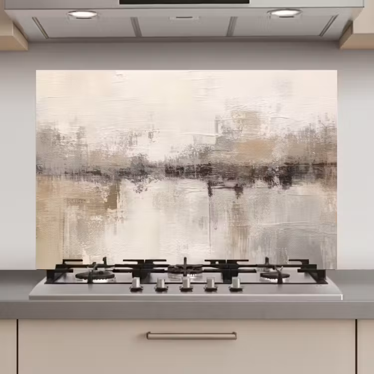 Moderne kunst - Abstract - Beige keuken achterwand spatscherm klein -3d_website