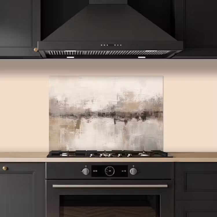 Moderne kunst - Abstract - Beige keuken achterwand spatscherm klein -sfeer1