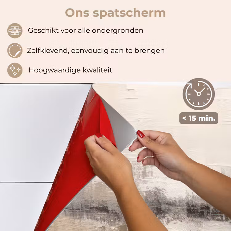 Moderne kunst - Abstract - Beige keuken achterwand spatscherm klein -spatscherm_NL