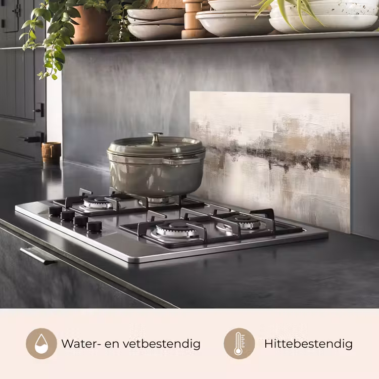 Moderne kunst - Abstract - Beige keuken achterwand spatscherm klein -usp_NL