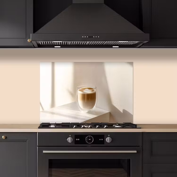 Mok - Latte - Minimalistisch - Schaduw keuken achterwand spatscherm klein -sfeer1