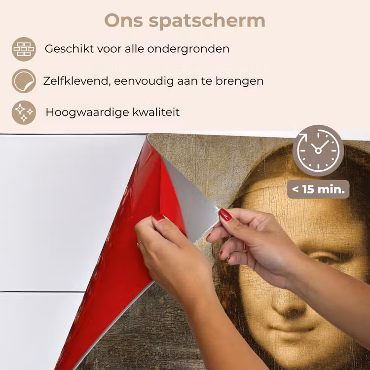 Mona Lisa - Kat - Leonardo da Vinci - Vintage - Kunstwerk - Oude meesters - Schilderij keuken achterwand spatscherm middel -spatscherm_NL