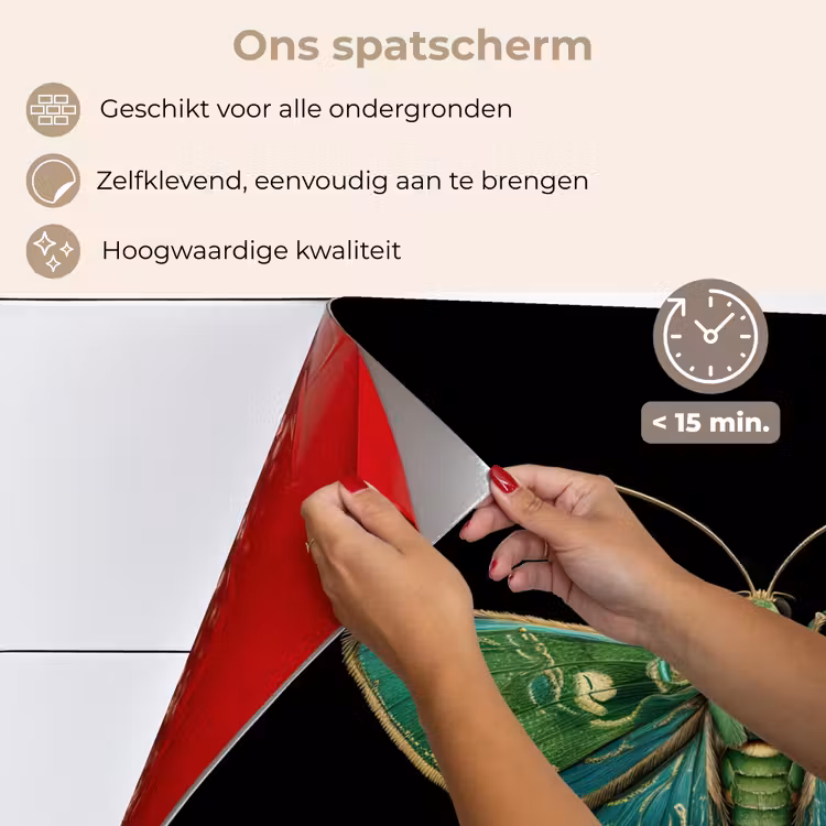 Mot - Levendig - Groen keuken achterwand spatscherm klein -spatscherm_NL