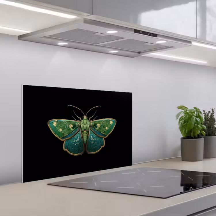 Mot - Levendig - Groen keuken achterwand spatscherm klein -3d_schuin