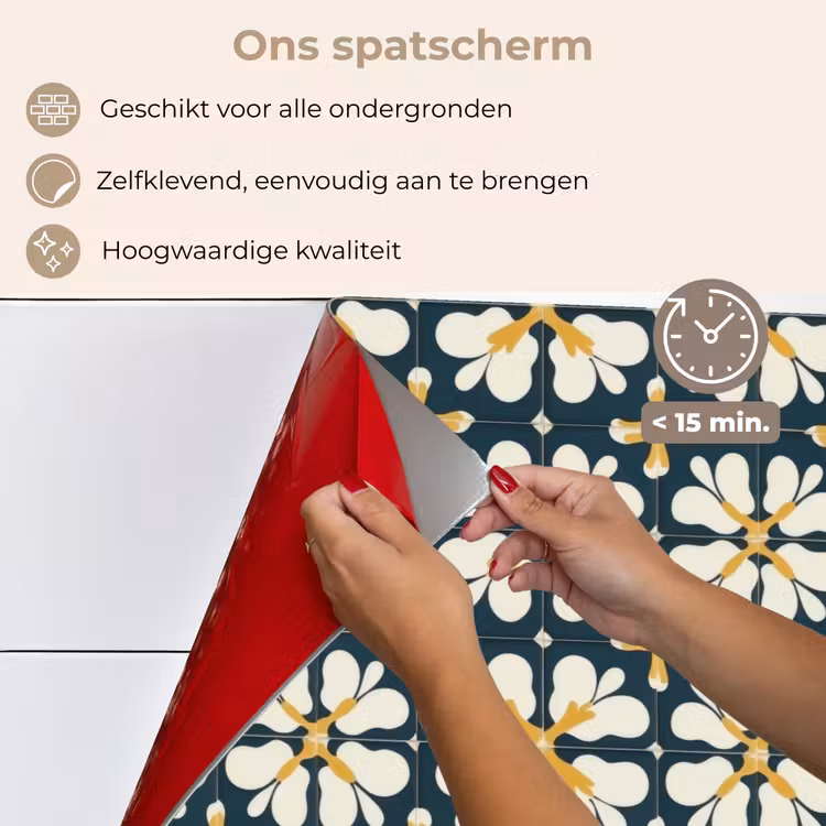 Motief - Tegel - Okergeel keuken achterwand spatscherm klein 900 -spatscherm_NL