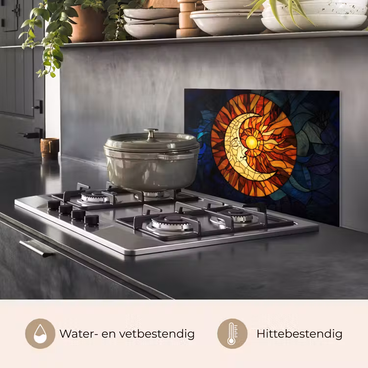 Mozaïek - Glas - Maan - Donkerblauw keuken achterwand spatscherm klein -usp_NL