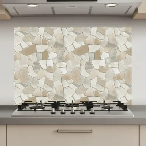 Mozaïek - Stenen - Beige keuken achterwand spatscherm klein 900 -3d_website