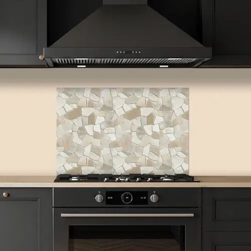 Mozaïek - Stenen - Beige keuken achterwand spatscherm klein 900 -sfeer1