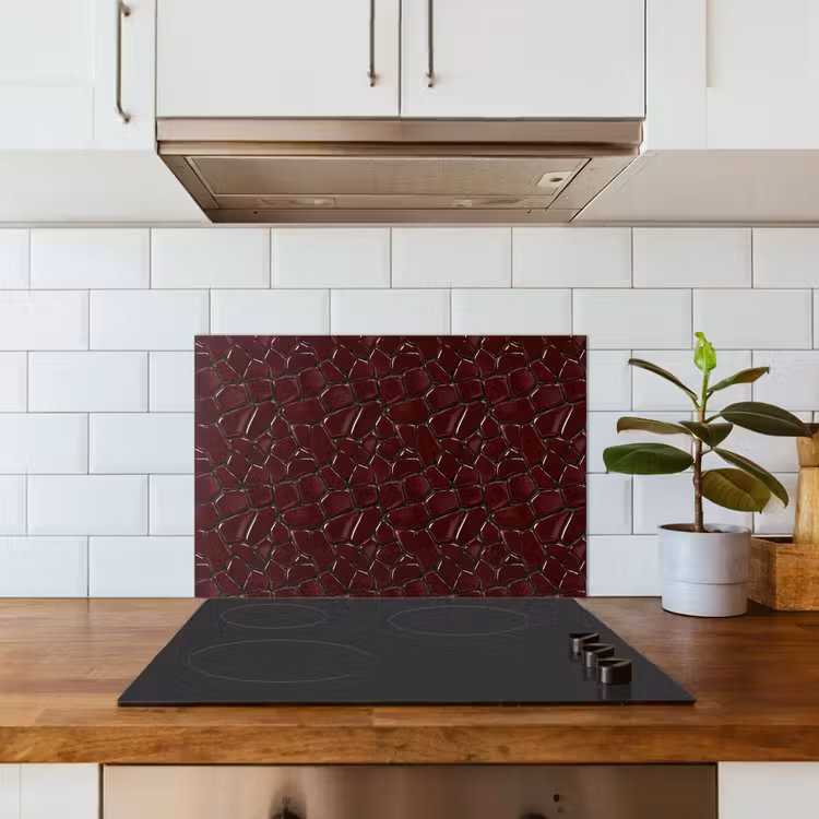 Mozaïek - Tegel - Bordeauxrood keuken achterwand spatscherm klein 900 -sfeer2