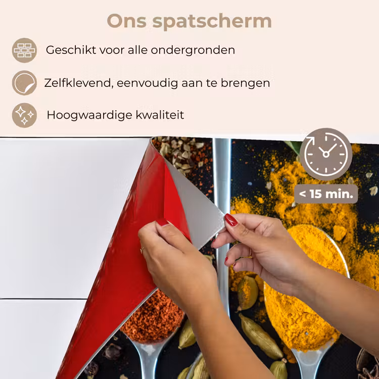 Mozaïek van Kruiden en Specerijen keuken achterwand spatscherm klein -spatscherm_NL