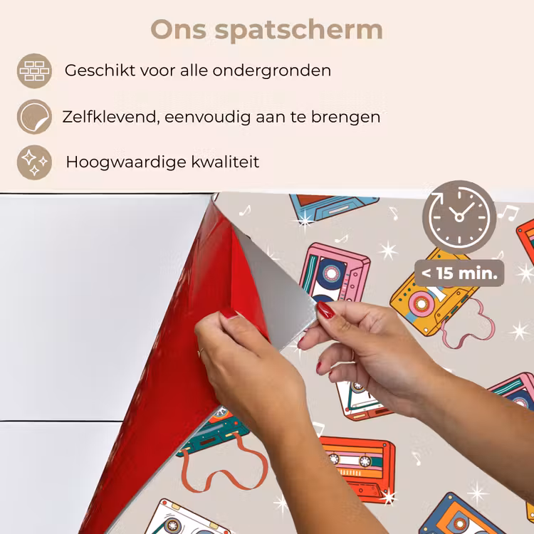 Muziek - Cassette - Patroon keuken achterwand spatscherm klein 900 -spatscherm_NL