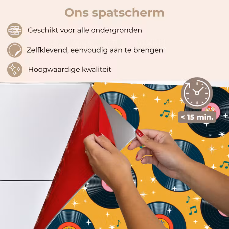 Muziek - Patroon - Geel keuken achterwand spatscherm klein 900 -spatscherm_NL