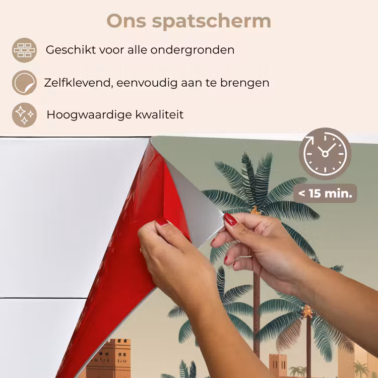 Nachtlandschap - Kamelen - Sterren - zandduinden keuken achterwand spatscherm klein -spatscherm_NL