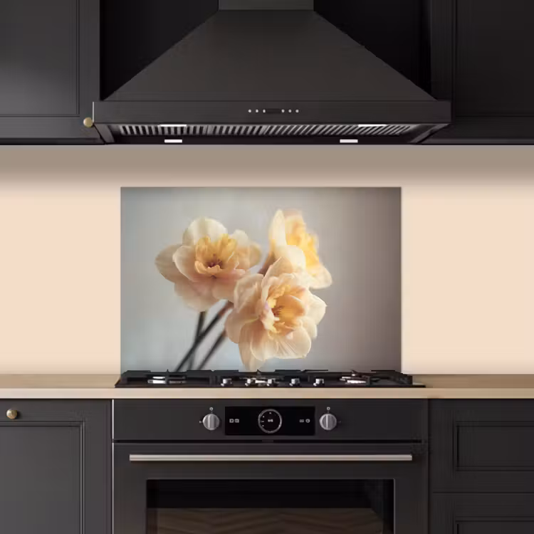 Narcissen - Geel - Bloemblaadjes keuken achterwand spatscherm klein -sfeer1