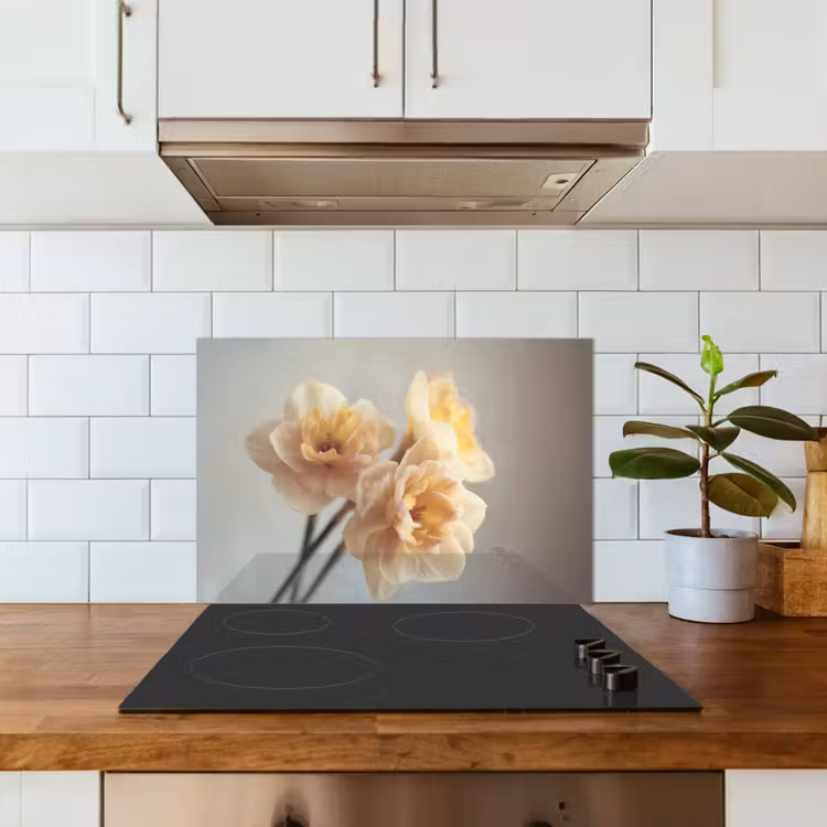 Narcissen - Geel - Bloemblaadjes keuken achterwand spatscherm klein -sfeer2