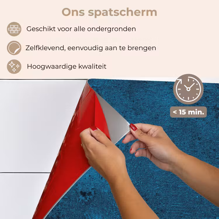 Natuursteen - Beton - Steen - Blauw keuken achterwand spatscherm klein -spatscherm_NL