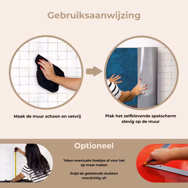 Natuursteen - Beton - Steen - Blauw keuken achterwand spatscherm klein -gebruiksaanwijzing_NL