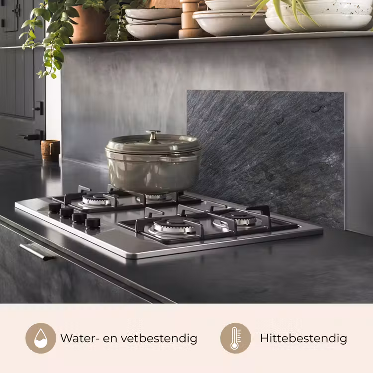 Natuursteen - Industrieel - Leisteen - Structuur - Grijs keuken achterwand spatscherm klein -usp_NL