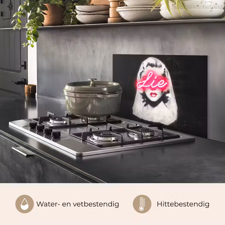 Neon - Letters - Vintage - Vrouw keuken achterwand spatscherm klein -usp_NL