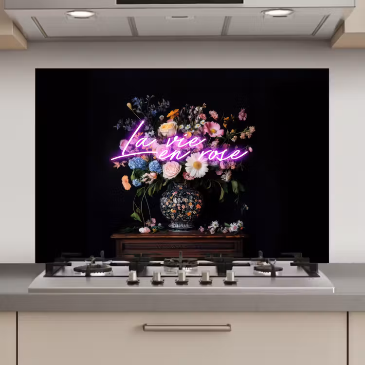 Neon - Vaas - Bloemen keuken achterwand spatscherm klein -3d_website