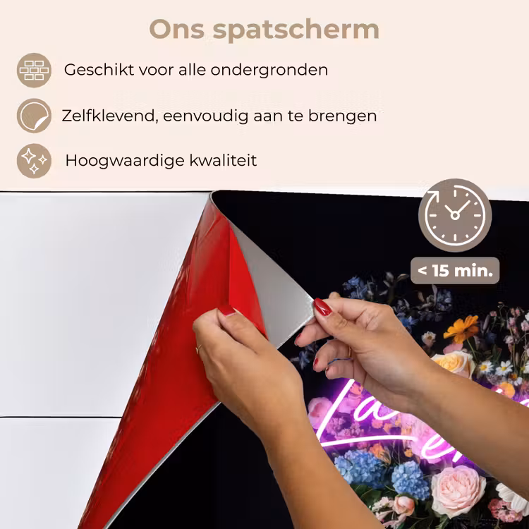 Neon - Vaas - Bloemen keuken achterwand spatscherm klein -spatscherm_NL