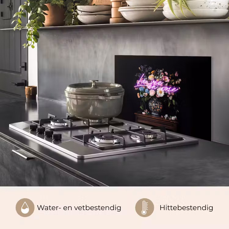 Neon - Vaas - Bloemen keuken achterwand spatscherm klein -usp_NL