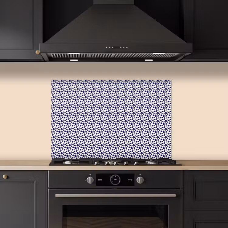 Oceaan - Bubbel - Blauw - Wit keuken achterwand spatscherm klein 900 -sfeer1