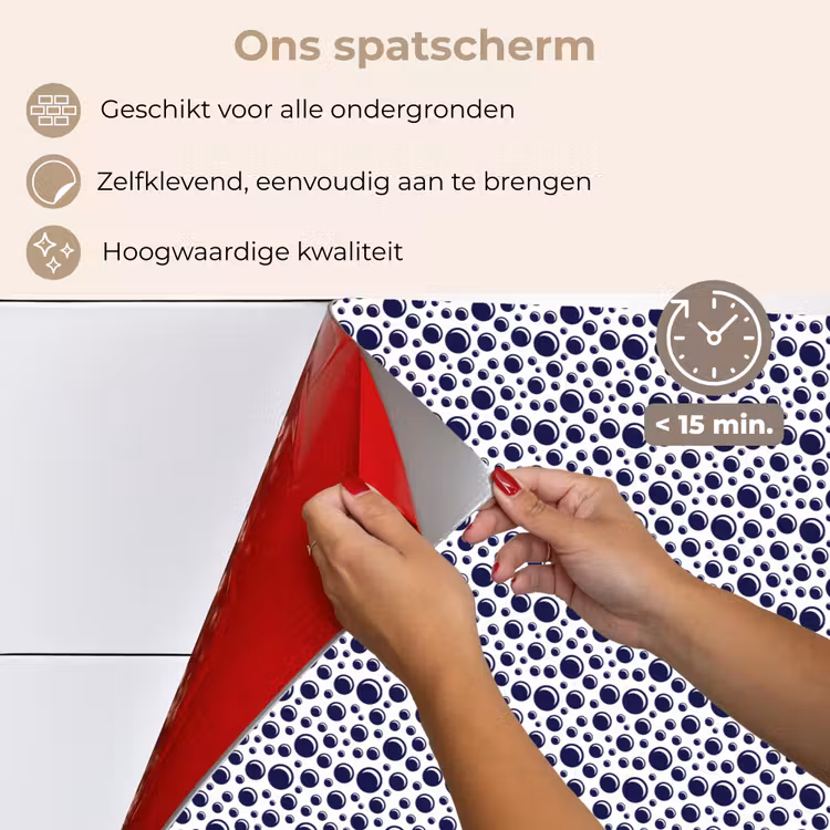 Oceaan - Bubbel - Blauw - Wit keuken achterwand spatscherm klein 900 -spatscherm_NL