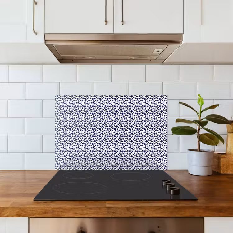 Oceaan - Bubbel - Blauw - Wit keuken achterwand spatscherm klein 900 -sfeer2