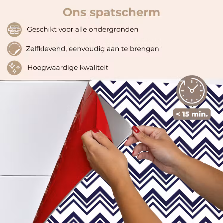 Oceaan - Golven - Blauw - Wit keuken achterwand spatscherm klein 900 -spatscherm_NL