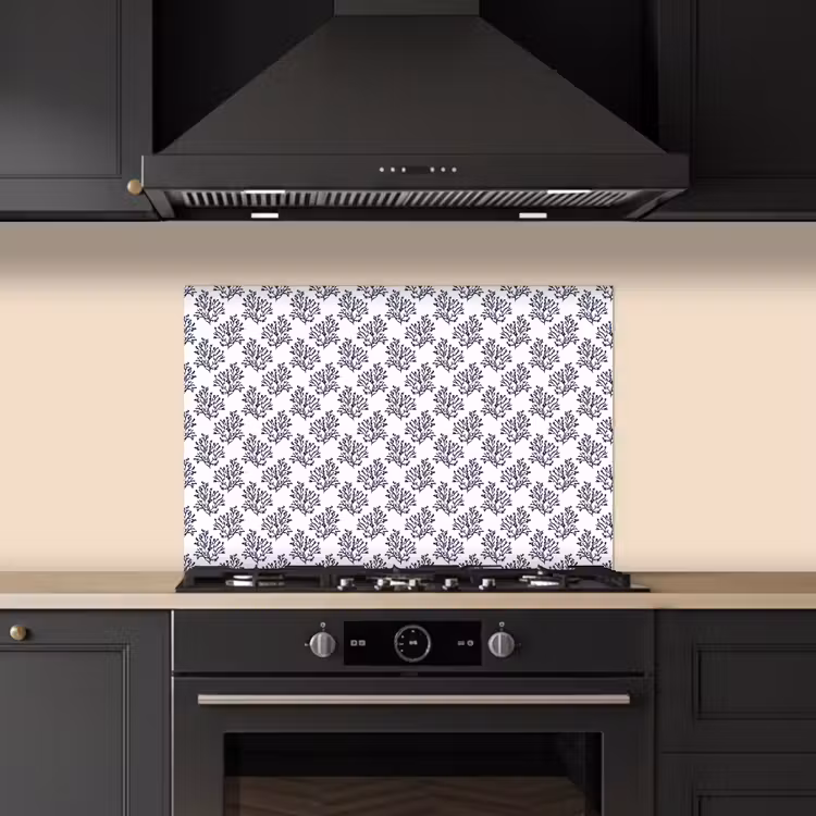 Oceaan - Koraal - Blauw - Wit keuken achterwand spatscherm klein 900 -sfeer1