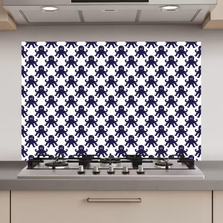 Oceaan - Octo - Blauw - Wit keuken achterwand spatscherm klein 900 -3d_website
