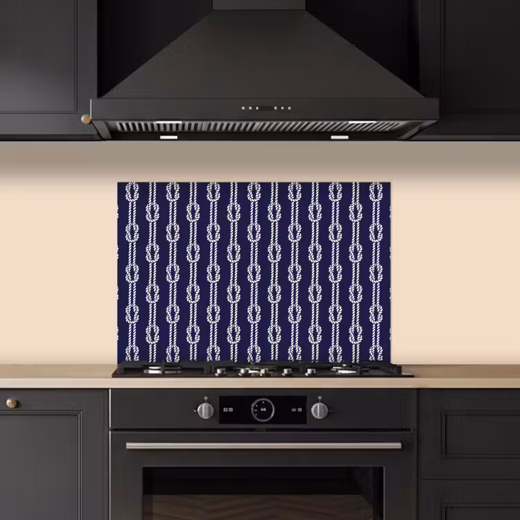 Oceaan - Touw - Blauw - Wit keuken achterwand spatscherm klein 900 -sfeer1