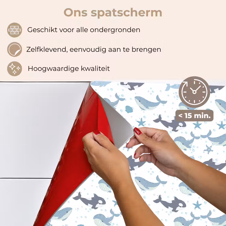 Oceaan - Walvis - Orka - Blauw keuken achterwand spatscherm klein 900 -spatscherm_NL