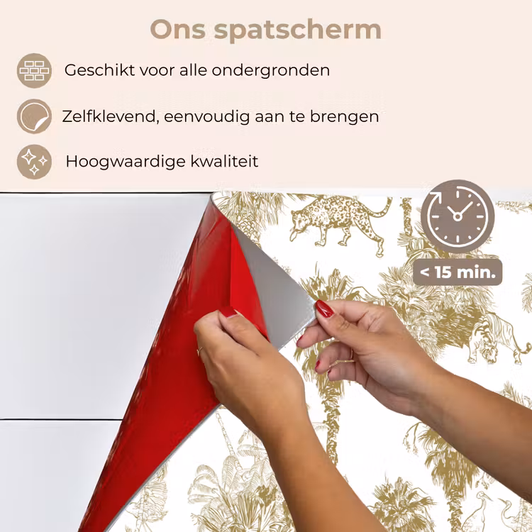 Oerwoud - Abstract - Beige keuken achterwand spatscherm klein 900 -spatscherm_NL