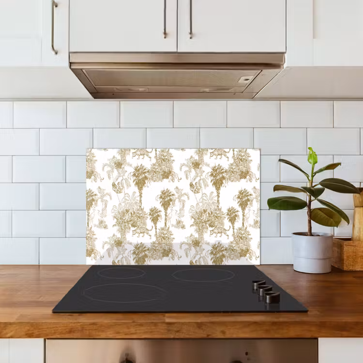 Oerwoud - Abstract - Beige keuken achterwand spatscherm klein 900 -sfeer2