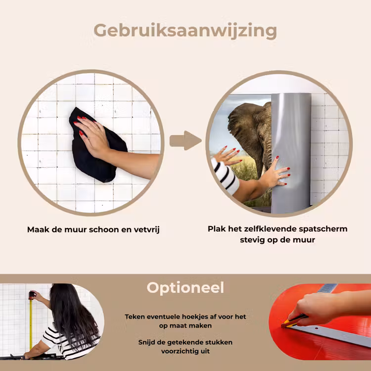 Olifant - Natuur - Gras - Dieren - Landschap keuken achterwand spatscherm klein -gebruiksaanwijzing_NL