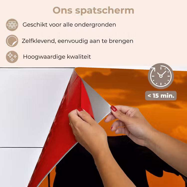 Olifanten - Savanne - Zonsondergang keuken achterwand spatscherm klein -spatscherm_NL