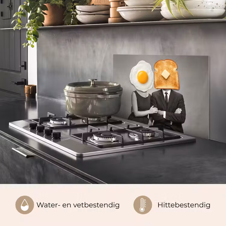 Ontbijt - Koppel - Ei - Brood keuken achterwand spatscherm klein -usp_NL