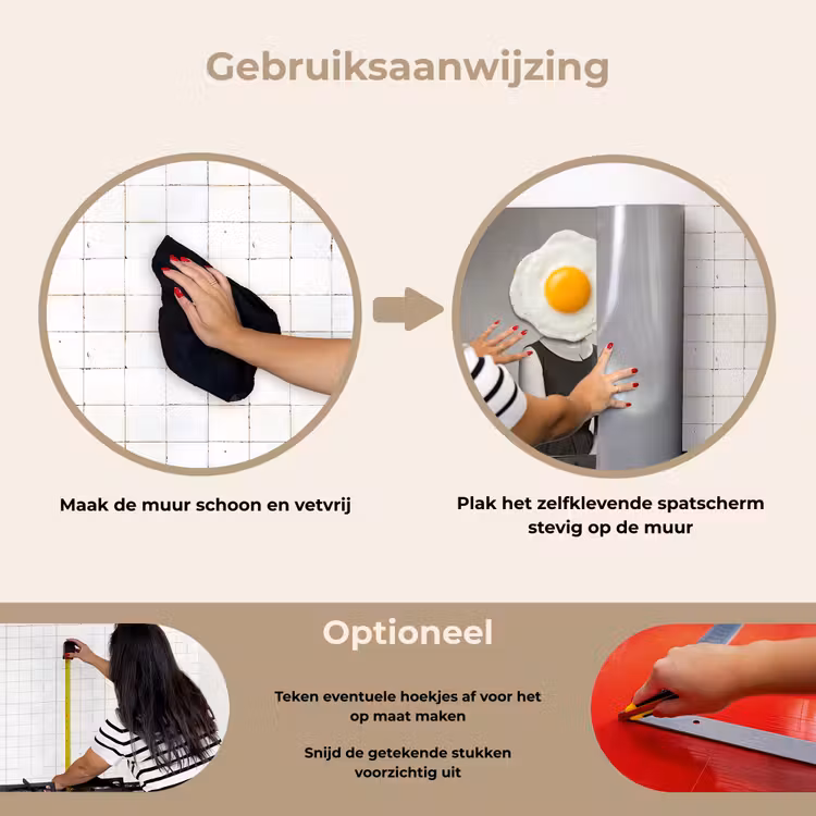 Ontbijt - Koppel - Ei - Brood keuken achterwand spatscherm klein -gebruiksaanwijzing_NL