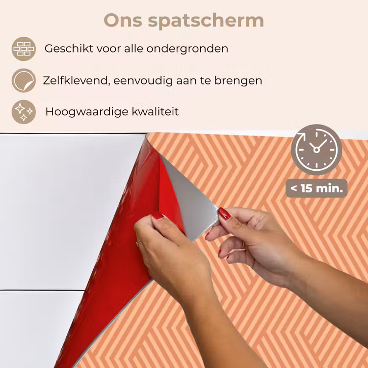 Oranje - Strepen - Patroon keuken achterwand spatscherm klein 900 -spatscherm_NL