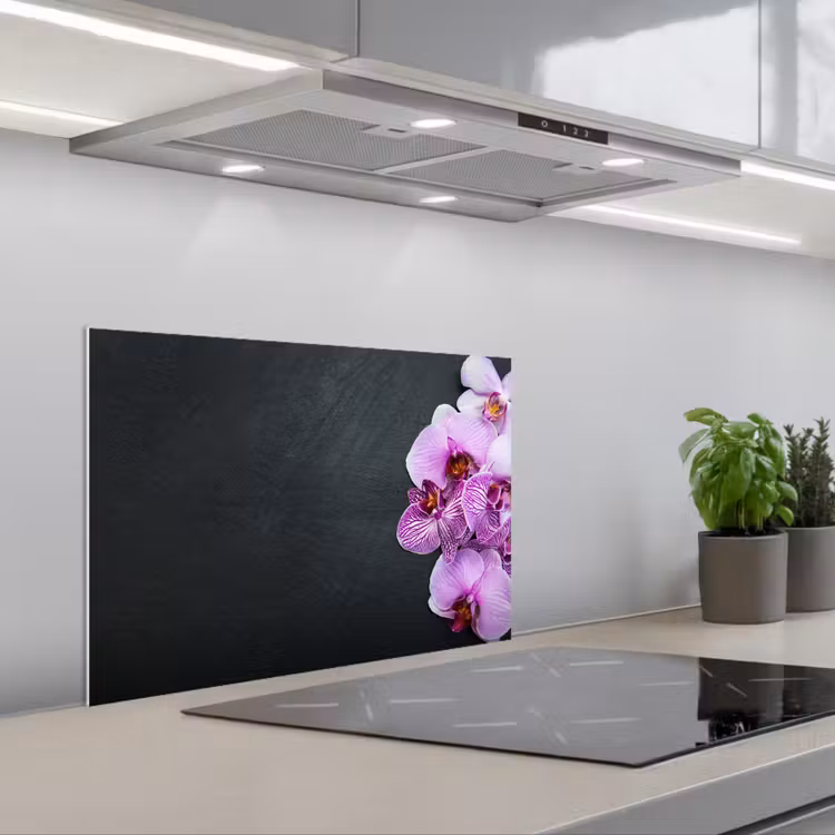 Orchidee - Bloemen - Roze - Flora keuken achterwand spatscherm klein -3d_schuin