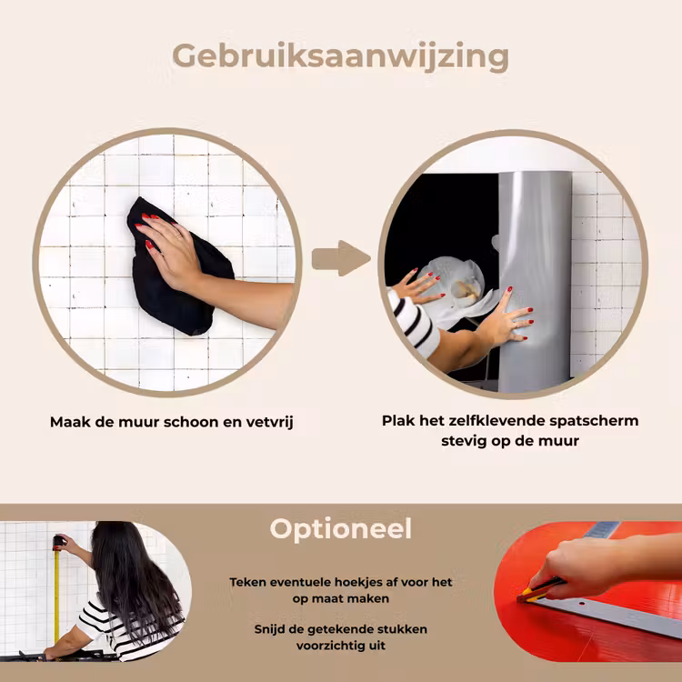 Orchidee - Bloemen - Zwart - Wit - Stilleven keuken achterwand spatscherm klein -gebruiksaanwijzing_NL