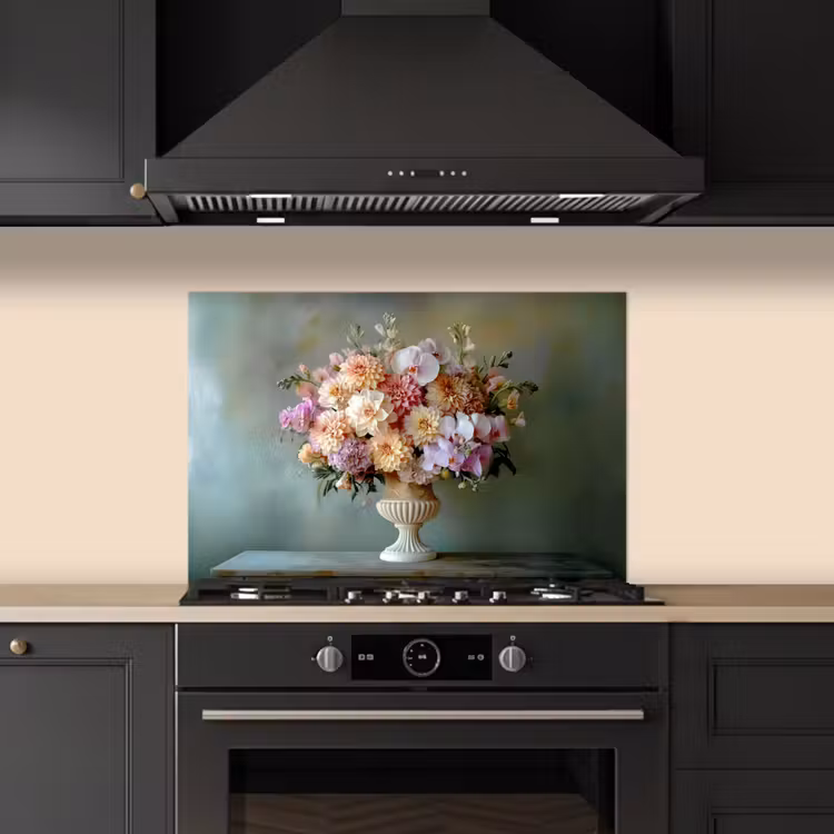 Orchidee - Boeket - Vaas - Bloemen keuken achterwand spatscherm klein -sfeer1