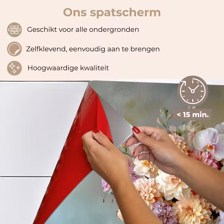 Orchidee - Boeket - Vaas - Bloemen keuken achterwand spatscherm klein -spatscherm_NL