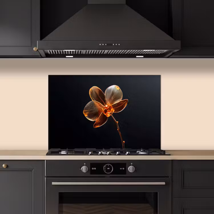 Orchidee - Doorzichtig - Bloem keuken achterwand spatscherm klein -sfeer1