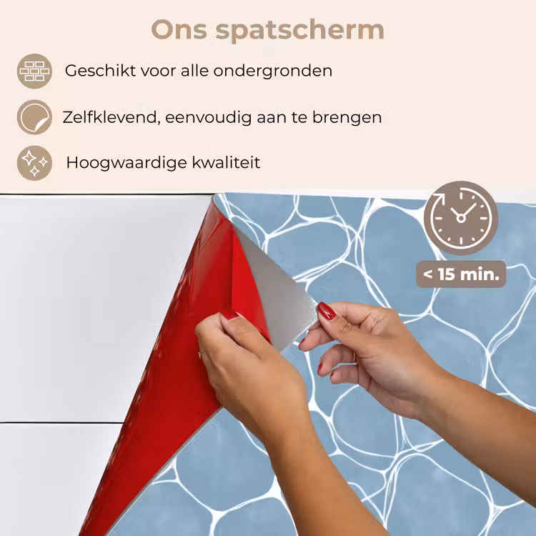 Organisch - Patroon - Blauw keuken achterwand spatscherm klein 900 -spatscherm_NL