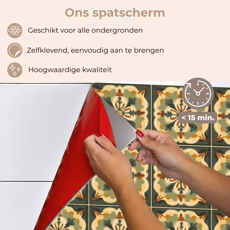 Ornament - Patroon - Groen keuken achterwand spatscherm klein 900 -spatscherm_NL