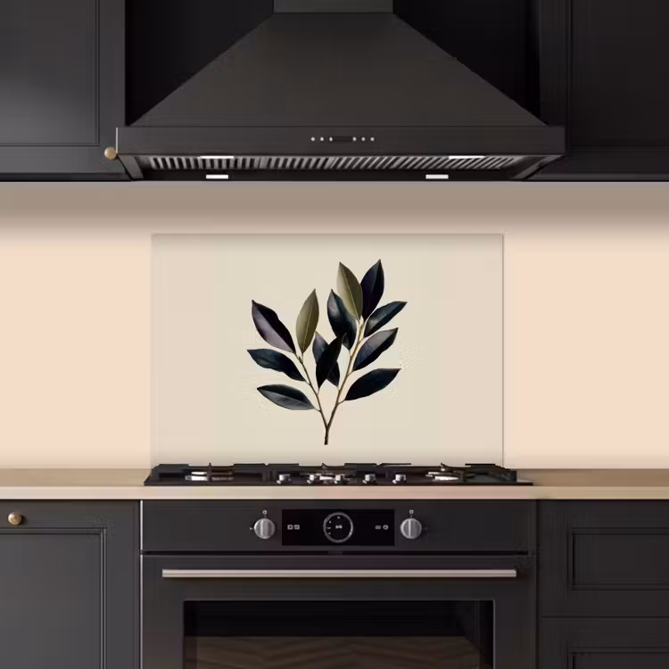 Ovaal - Olijfgroen - Simpel keuken achterwand spatscherm klein -sfeer1